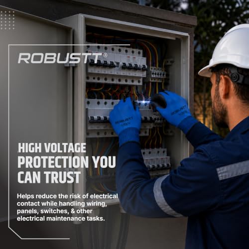 Image of Robustt Electrical Insulated Safety Gloves for Electricians | High Voltage Protection up to 1000V | Anti-Slip Rubber Grip | Waterproof, Tear & Wear Resistant | Gloves for Electrical Maintenance