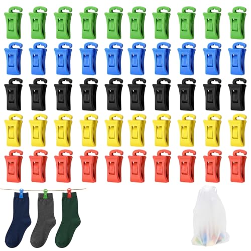 50 Stück Sockenklammern Set für Waschmaschine und Trockner Sockensortierer mit Aufbewahrungstasche Sockenclips für Wäscheorganisation effiziente Haushaltsführung