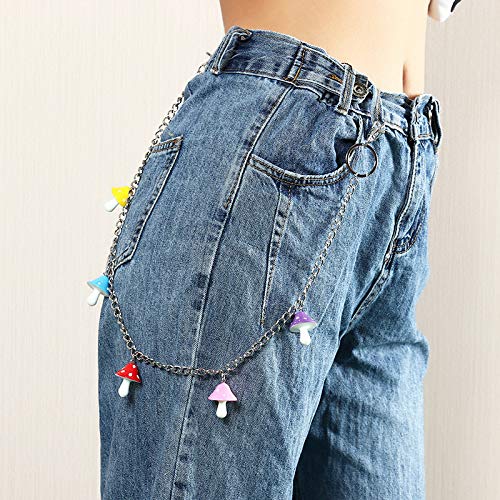 Punk Pocket Wallet Chain Cute Angel Dice Mushroom Heart Thorns Jean Pants Multilayer Belt Chains Waist Belly Body Chain Jewelry for Women and Girls -Style 3 - Image 3