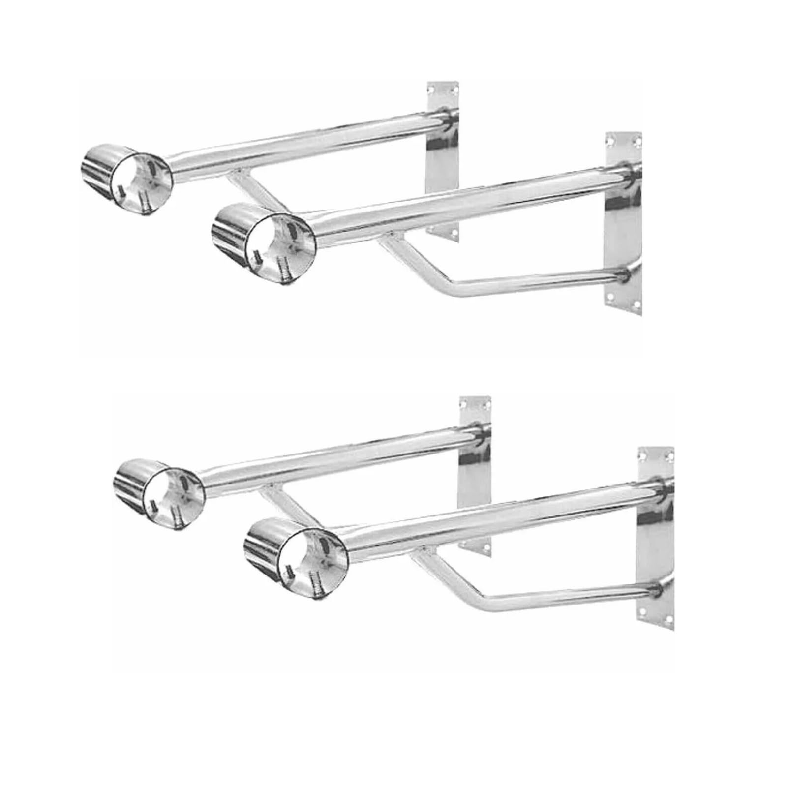 25mm Heavy Duty Wall Fix Chrome Support Arm Bracket for 25mm Tube, Projection Bracket, Walk in Wardrobe Chrome Tubing Hanging Rail (4 Projection Bracket).