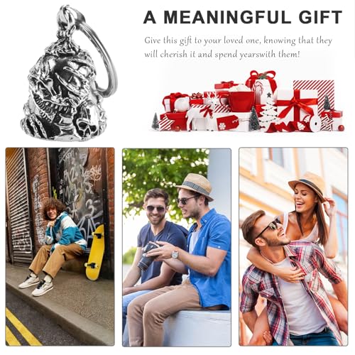 Image of vvag Motorcycle Bell Durable Guardian Angel Bell Hanger Biker Bell with Keychain Ring Motorcycle Accessories for Women