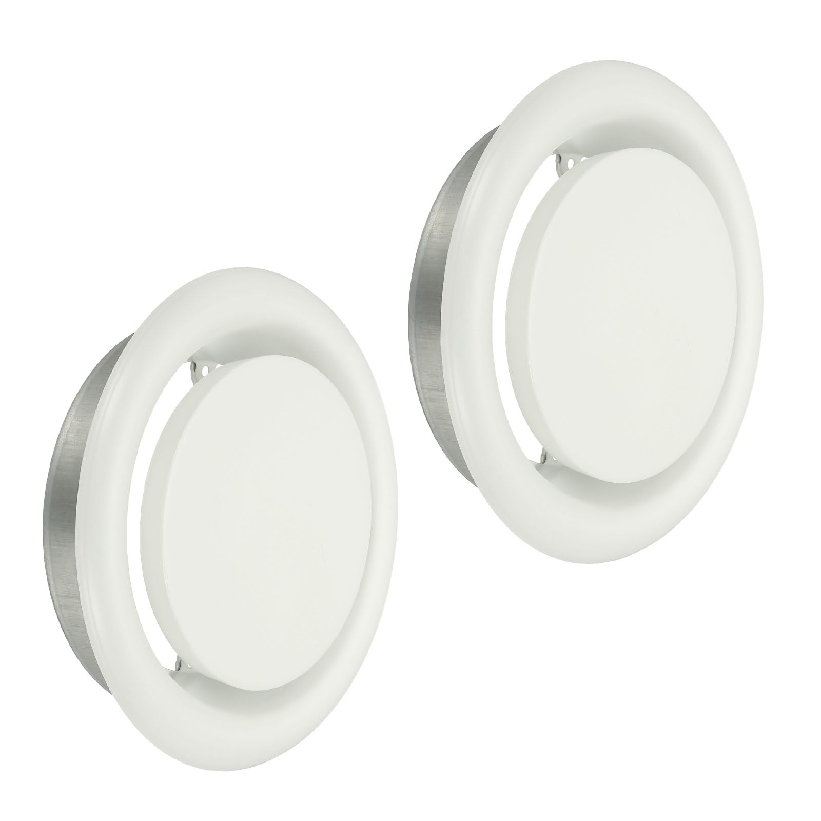 Diffuseur de plafond rond 20,3 cm blanc réglable en métal pour grille d'aération Lot de 2 PATIKIL