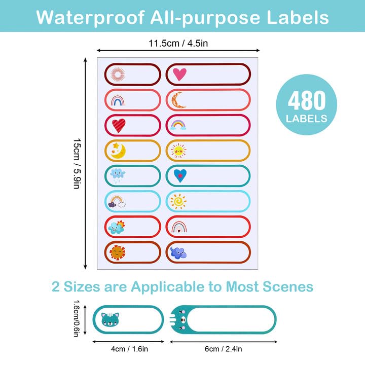 480 Baby Bottle Labels, Waterproof Self-Laminating Name Labels view 2
