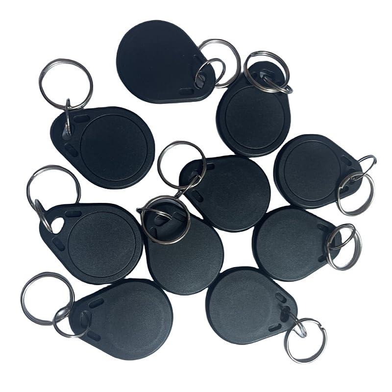 10pcs MF Classic 1K RFID Fob 13.56mhz ISO14443A Key for Hotel Door Entry Access Control... (black)