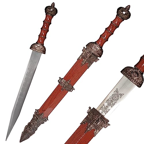 17 Western Gladius Roman Sword Metal Red and Steel Short Style