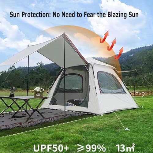 Carpa 2-en-1 con toldo y pop-up impermeable y resistente al sol miniatura 5
