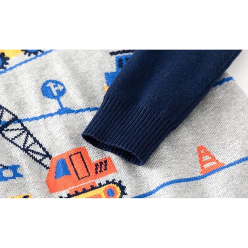 Image of Toddler Baby Boy Knit Sweater Pullover Cotton Cartoon Sweatshirt