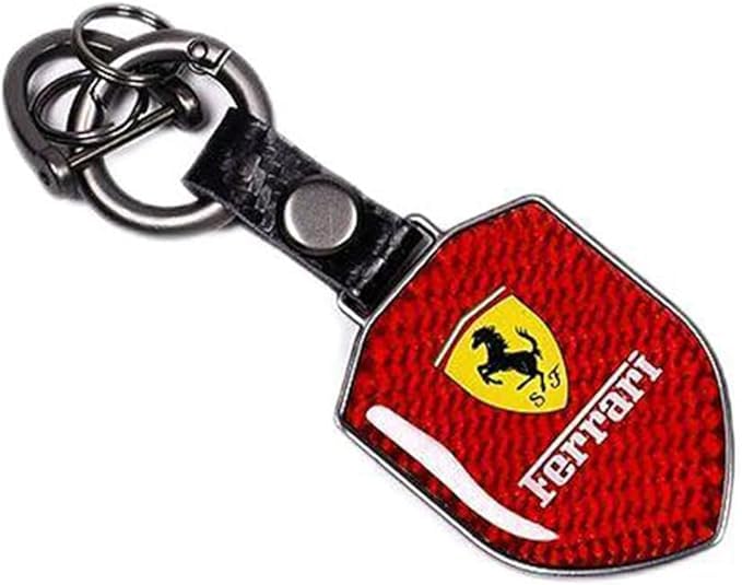 ZKAYHGG Auto Schlüsselanhänger für Ferrari 599 GTB Fiorano/599 GTO, Ersatz-Schlüsselanhänger mit Logo und Tragbarem Schlüsselring Unisex Anti Verlust Design,Red