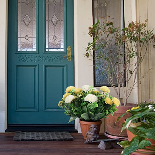 Stylifing 4Pcs Artificial Flowers For Vase, Uv Resistant Artificial Outdoor Hydrangea Plants For Decoration, No Fade Faux Plastic Dandelion Plants Farmhouse Garden Porch Window Box Décor #TOP5