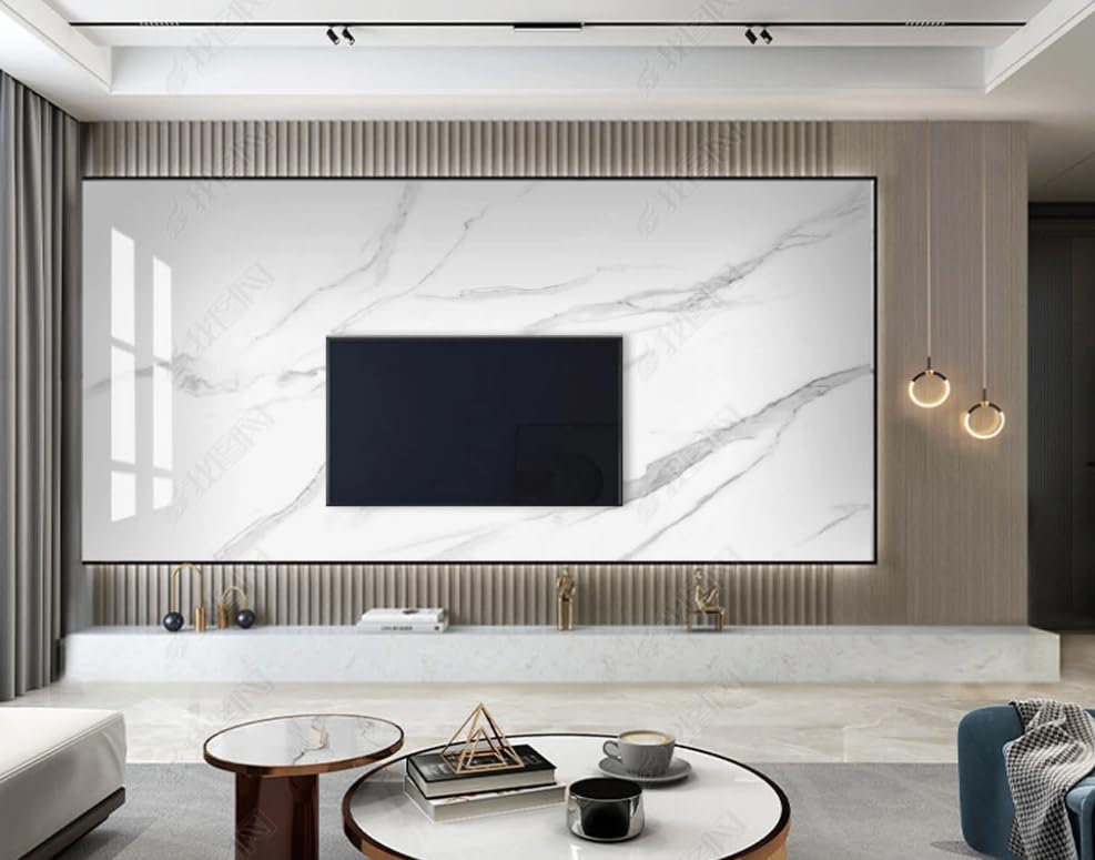 Papier Peint Intissé Jazz White de qualité supérieure pour grand mur de salon