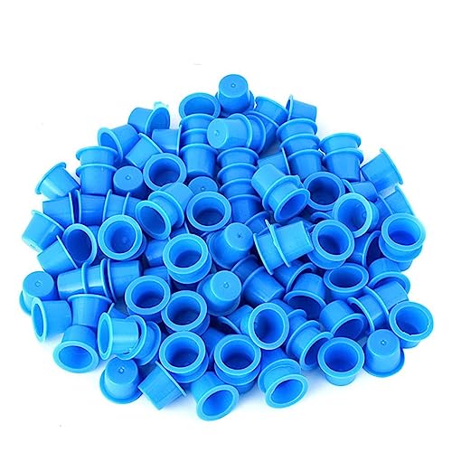 Beatifufu Ink Kit 100pcs Blue Ink Caps Durable Plastic Cups for Pigment Easy to Use Store
