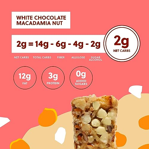 Perfect Keto Nola Bars | Gluten-Free Keto Granola Bars With Zero Added Sugar | Enjoy A Chewier, Nuttier, And Tastier Way To Curb Cravings And Start The Day | 8 Pack (White Chocolate Macadamia) #TOP2