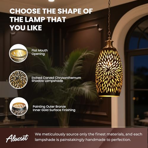 Pendant Light Shade Replacement, Metal Lampshade 7.8" Height 4.7" Diameter - image 2