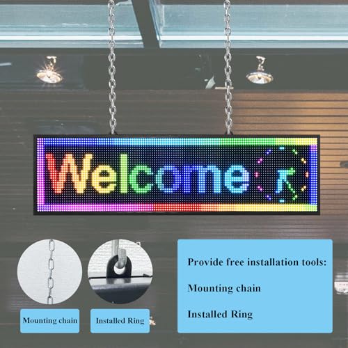 Image of P10 Outdoor Led Sign 52 inchx14 inch RGB Full Color WiFi Programmable Bright LED Scrolling Message Display Board, Perfect Solution for Advertising