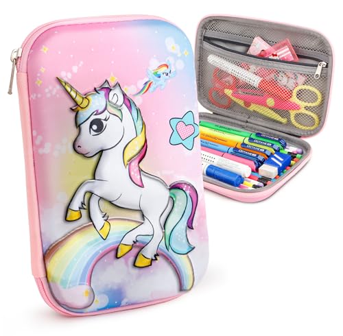 Image of Zest 4 Toyz Hardtop Pencil Case for Girls and Boys Large Capacity(Unicorn Themed)