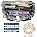 Coopay Embroidery Project Carrying Bag, Multi-pocket Embroidery Kits Storage Bag for Carrying Embroidery Floss, Cross Stitch & Hoops, Waterproof Oxford Fabric, Elegant Black (No Accessories Included)
