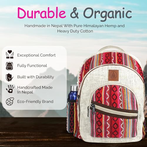Hemp-Travel-Backpack-For-Women-Men-Boho-Hiking-Backpack-Purse-Himalayan-Hippie-Travel-Bag-Bohemian-Bookbag-Fits-156-Laptop-Large-Red