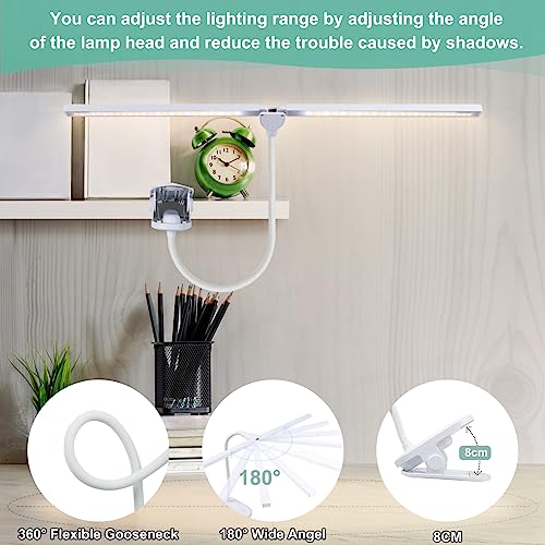 Deaunbr Led Reading Light With Clip, Desk Lamp 48 Leds 2600Mah Battery Usb Rechargeable Book Lights Stepless Adjustable Brightness Eye Protection Flexible Table Lamps For Bed Headboard, Home, Office #TOP1