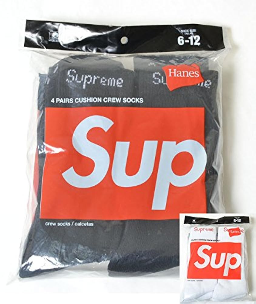 Supreme クルーソックス 4足セット+1 Amazon | Supreme/Hanes Crew Socks (4pack) シュプリームxへ
