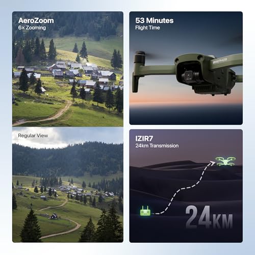 Image of IZI Brephos Mini Nano Drone - Premium 4K Professional Drone with Camera, 48MP Ultra HD Lens, NightSight Mode, 3-Axis Stabilizer, Long Flight 3000mAh Battery, Under 249g, 20km AeroCast