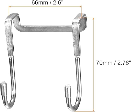 Miniatura 2 de HARFINGTON Ganchos para cajones de gabinete, paquete de 2 ganchos de acero inoxidable extendidos en forma de S para puerta de baño, cocina, tono
