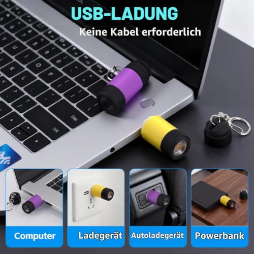 Kssvzz 7 Stück Mini LED Taschenlampe mit Schlüsselanhänger – Ansicht 4