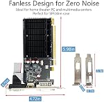 QTHREE Radeon HD 5450 Graphics Card,2GB,GDDR3,64 Bit,DVI,HDMI,VGA,Low Profile Video Card for PC,Computer GPU,PCI Express x16,DirectX 11,2 Monitors Support
