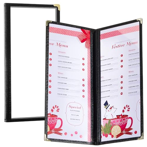 Image of Ziliny 1 Pcs 4.5 x 11 in Transparent Restaurant Menu Covers, Clear Covers