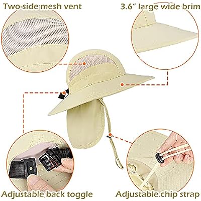 Solaris Foldable Neck Flap Cover Sun Cap UPF 50 Protection Hat for Outdoor Fishing Hiking