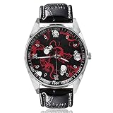 Hochwertige Uhr: schützendes hartes Mineral-Kristallglas, Lederarmband.