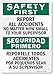 SmartSign "Safety First - Report All Accidents To Supervisor" Bilingual Sign | 10" x 14" Plastic