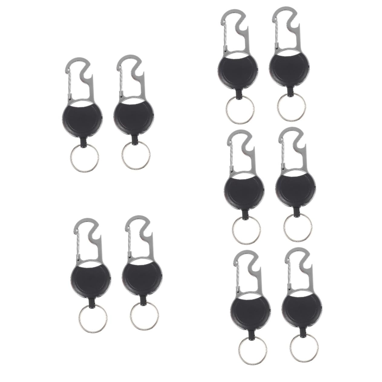 Operitacx 10 Pezzi Portachiavi a Scomparsa Llaveros para Mujer Clip Retrattile Porta Badge Portachiavi con Moschettone Cordino per Chiavi Lega Clip a Coccodrillo Multiuso