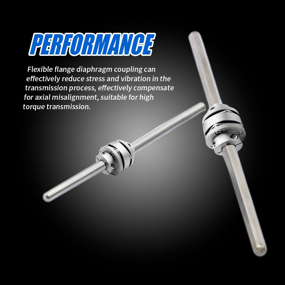 Acoplamiento De Diafragma De Brida Flexible De 5 mm a 10 mm, Acoplador De Eje De Motor De 2 Diafragmas De Aluminio D39 L49 Para Impresora 3D, Máquina CNC, Servomotor