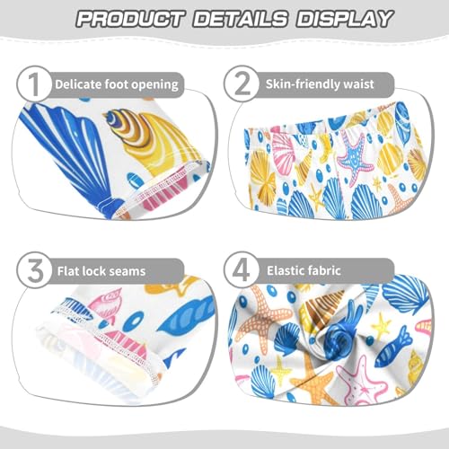 Bolaz Toddler Girls Leggings Printed Yoga Pants Leggings Blue Pink Shells for Kids3