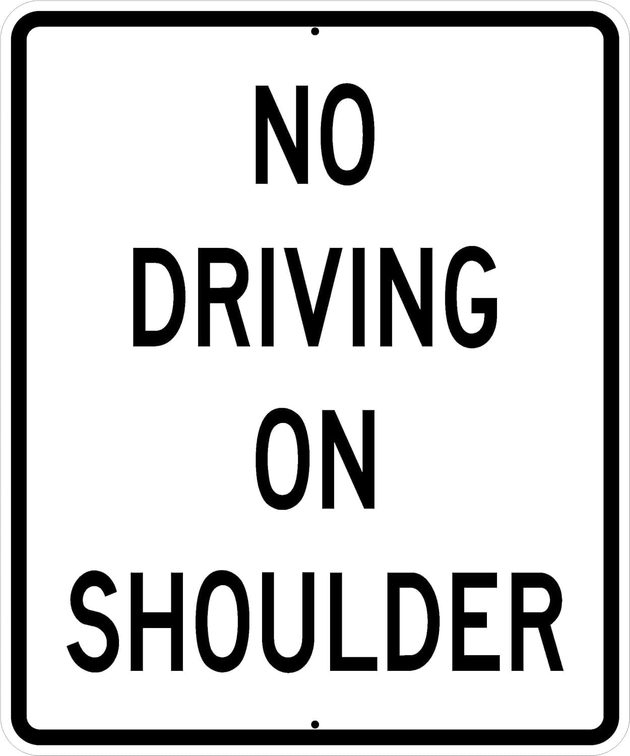 (2-Pack) Metal Tin Sign No Driving On Shoulder Regulatory Traffic Sign - 12x8 Inch - Caution Safety Warning Security Indoor & Outdoor Home Office Work