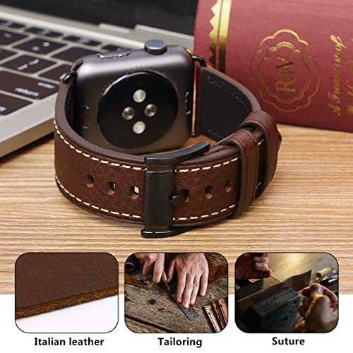 Image of HUAFIY Compatible for Apple Watch Bands 42mm 44mm45mm46mm 49mm 38mm 40mm41mm, Genuine Leather Band Strap for iWatch Series 11 /10 /9 /8,7,6,5,4,3,2,1, Ultra3 2 1