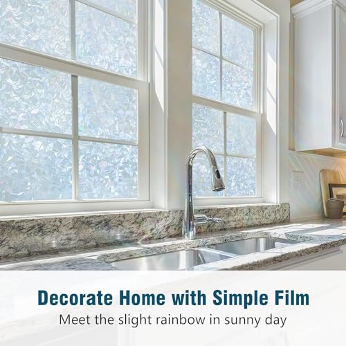 image for rabbitgoo Window Privacy Film Rainbow Film Decorative Window Sticker, 