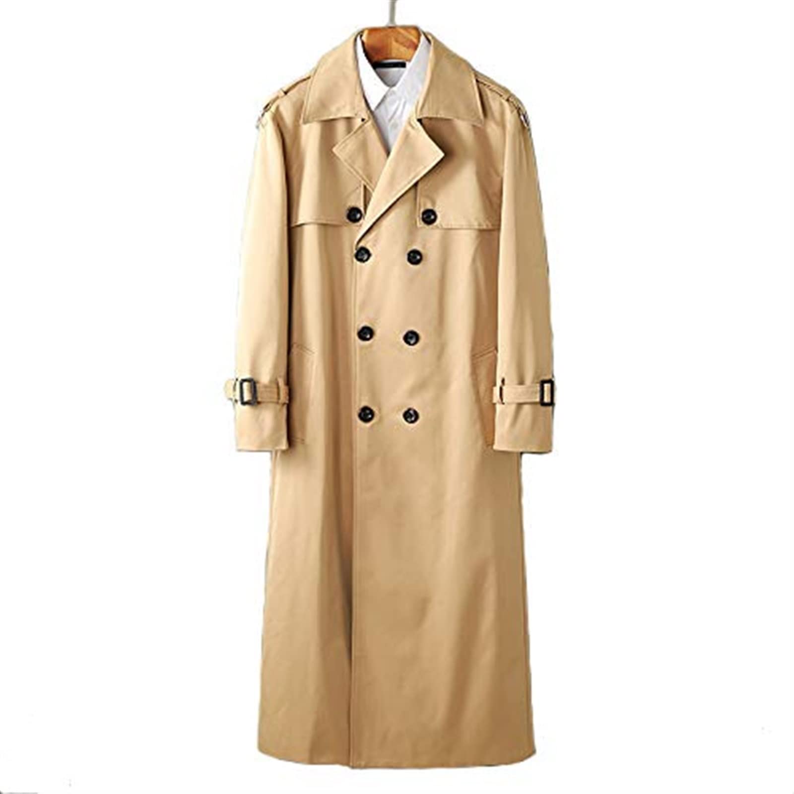 Manteau Trench Homme Slim Fit - Long, Double Boutonnage, Ceinture, Automne-Hiver