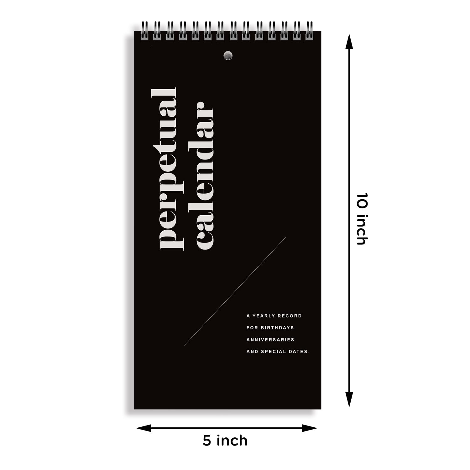 Perpetual Calendar, 5" x 10" Minimalist Special Event Reminder Calendar Book - Image 2