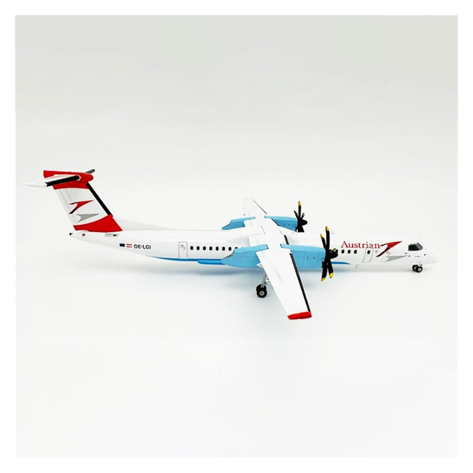 Vintage Classics samolot w skali 1:200 Dash 8 Q400 OE-LGI austriacki samolot samolot samolot odlewany stop metalowy Model z podstawą podwozie zabawka