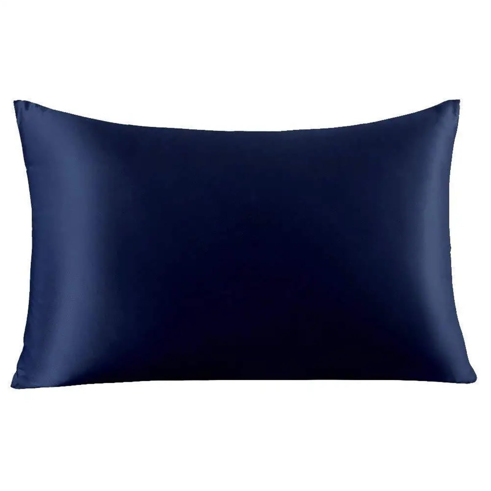 Taie d'oreiller en satin de soie bleu nuit 50x66 cm lot de 2