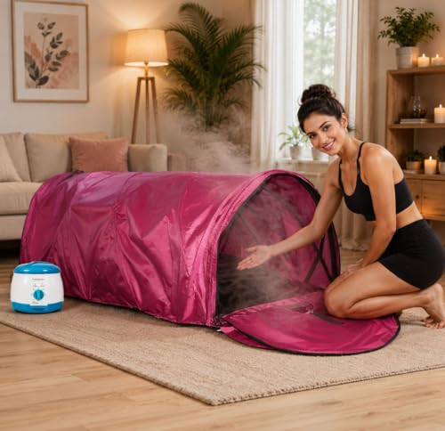Image of Kawachi Portable Sleeping Steam Sauna Bath Panchkarma Swedan Machine Beauty Spa at Home (i136-Steam Bath-Metalic Grey)