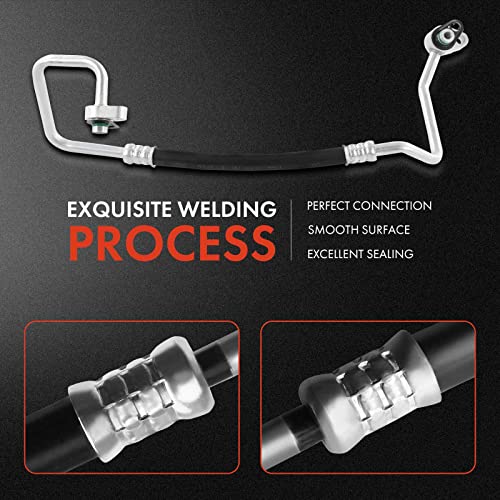 A-Premium A/C Discharge Line Hose Assembly Compatible With Chrysler Town & Country 2005-2007, Dodge Caravan 2005-2007, Grand Caravan 2005-2007, 3.3L 3.8L, Compressor To Condenser #TOP4