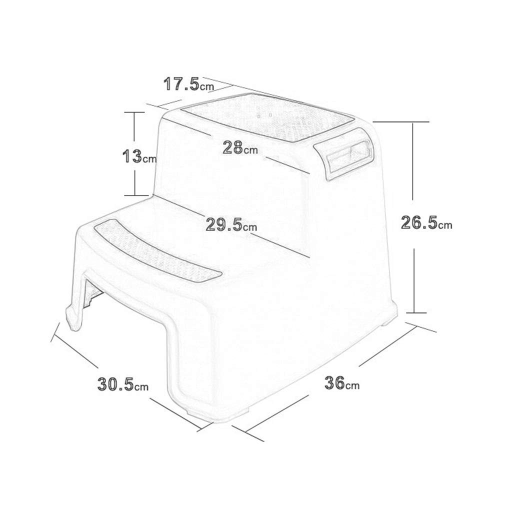Polsterhocker, Double Level Schuhbank Wechseln Sofa Schritt Fußbank Anti-Rutsch Hockender Toilettenhocker Zum Bad Wohnzimmer (Farbe : Blau, Größe : Toilet Stool+Water Guide)