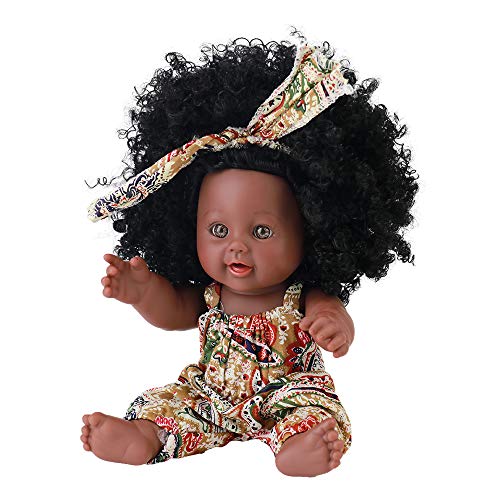Tusalmo Black Dolls12 Inch Lifelike Washable Silicone Vinyl Dolls