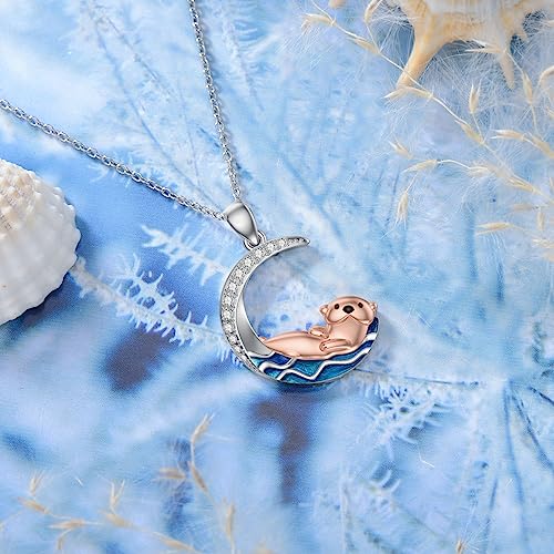 YFN Ocean Wave Necklace for Women Sterling Silver Abalone Shell Ocean Jewelry Gifts for Women4