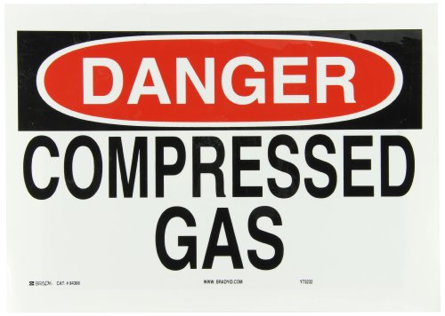 Signalisation Compressed Gas Brady 84366 en polyester durable pour milieux industriels