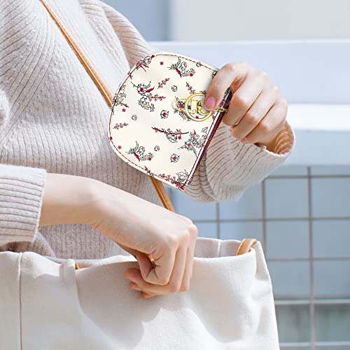 Rose Lake Coin Purse Small Womens Wallet Card Holder Wallet For Ladies Girls, Cute Leather Zipper Pouch With Keyring And Metal Clasp (Dancing Flowers) #TOP4