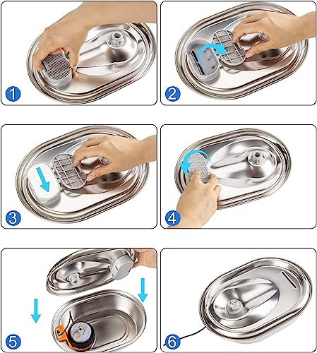 WEIKEY Katzenbrunnen Filter, 24 Stück Ersatzfilter Für Trinkbrunnen, 12 Stück Kohlefilter Und 12 Stück Schaumfilter, Wasserfilter Passend für 2L/3.2L/4L Edelstahl Trinkbrunnen Für Katzen Und Hunde