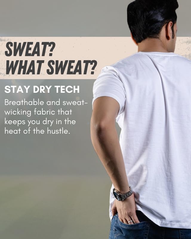 Image of Ghumakkad Cotton Blend Half Sleeve Round Neck Sports T Shirt for Men